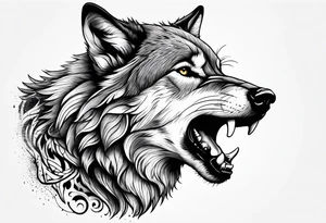 Wolf howling tattoo idea