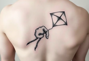 Hand holding  kite rip mum tattoo idea