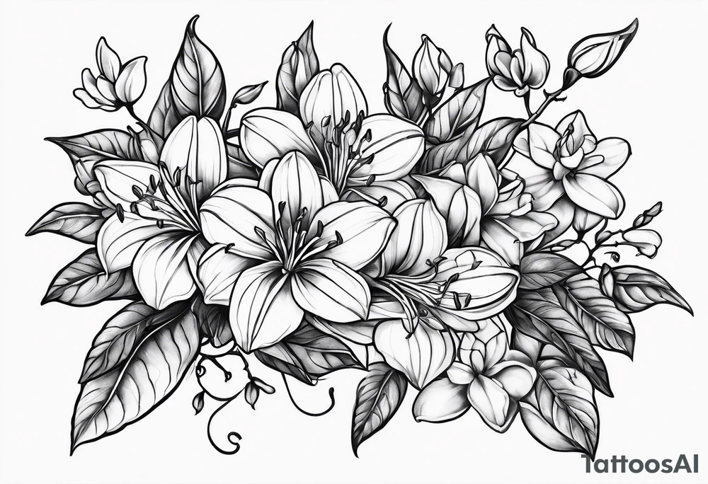 Honeysuckle vine tattoo idea