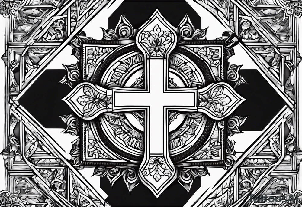 It should be a cross tattoo but it should contain a name that no one should come to know and the name is Gloria tattoo idea