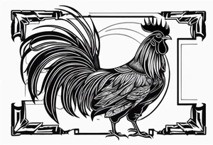 Rooster with a Machine gun tattoo idea