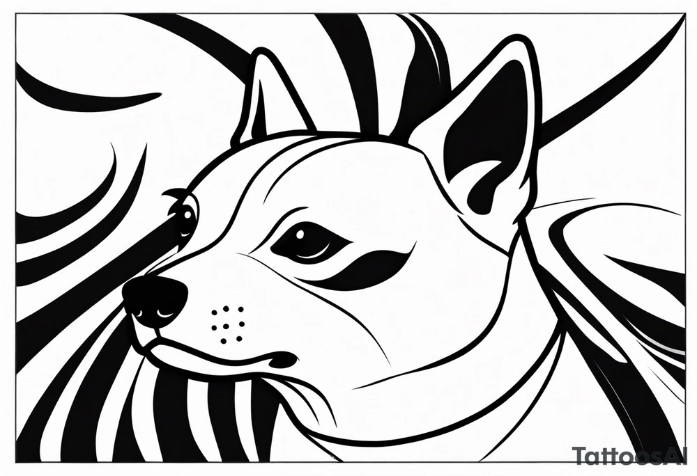 cartoon dog whistling tattoo idea