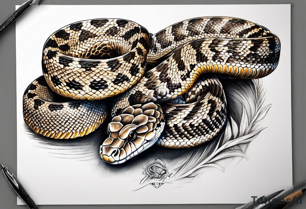 Diamond back rattle snake tattoo idea