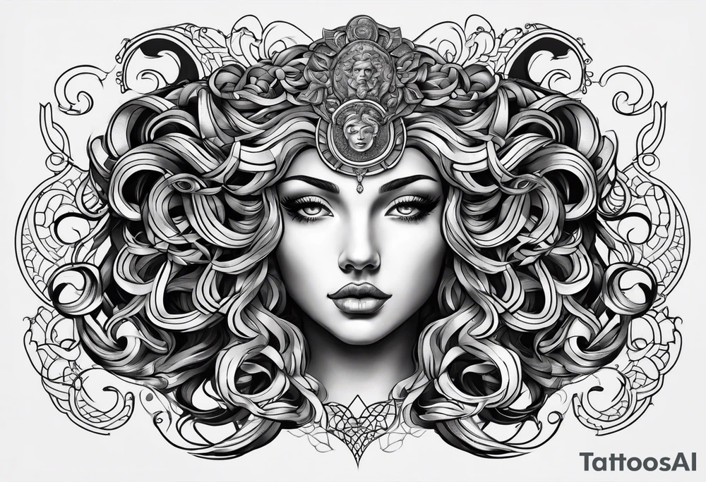 Gruselige und Düstere Medusa tattoo idea