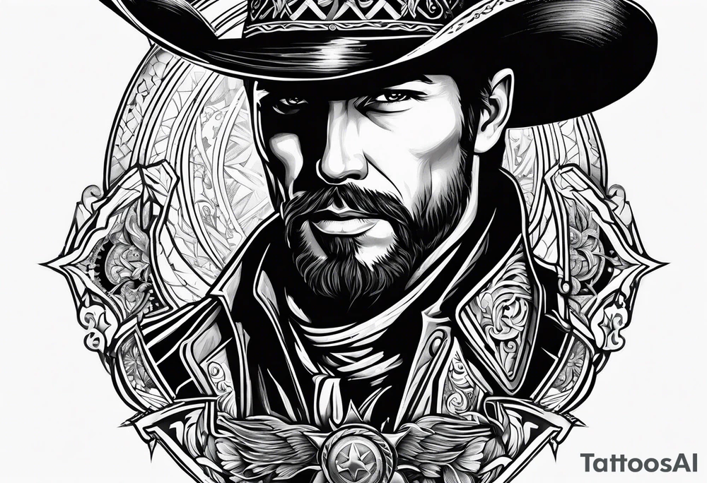 cowboy star tattoo idea