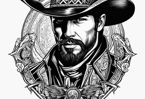 cowboy star tattoo idea