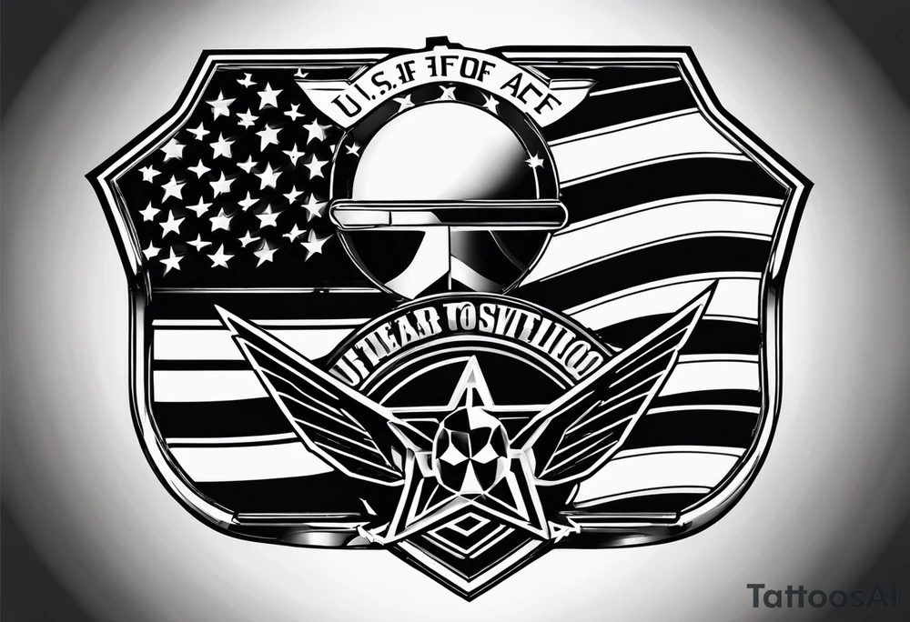 American flag and U.S. Air Force tattoo idea