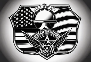 American flag and U.S. Air Force tattoo idea