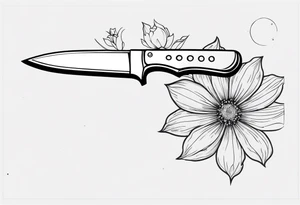knife with cosmos tattoo idea