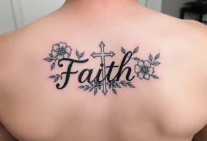 Small feminine Tattoo with the word faith
Include flowers a cross and soemthing for boy girl twins tattoo idea