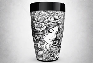 20 oz tumbler, personalized, fantasia, floral , dreamscape tattoo idea