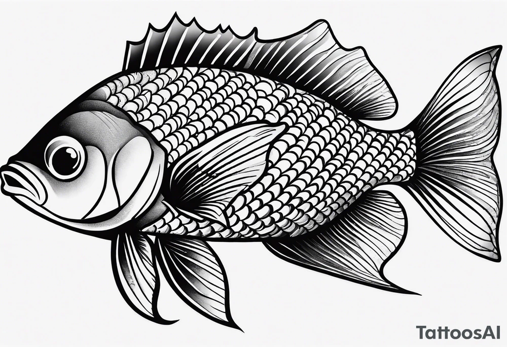 fish scale pattern tattoo idea