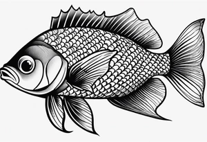 fish scale pattern tattoo idea