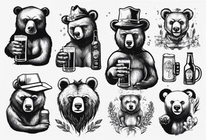bear with a beer tattoo idea