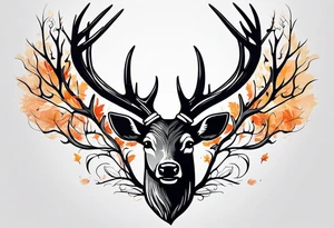 deer antlers flying tattoo idea