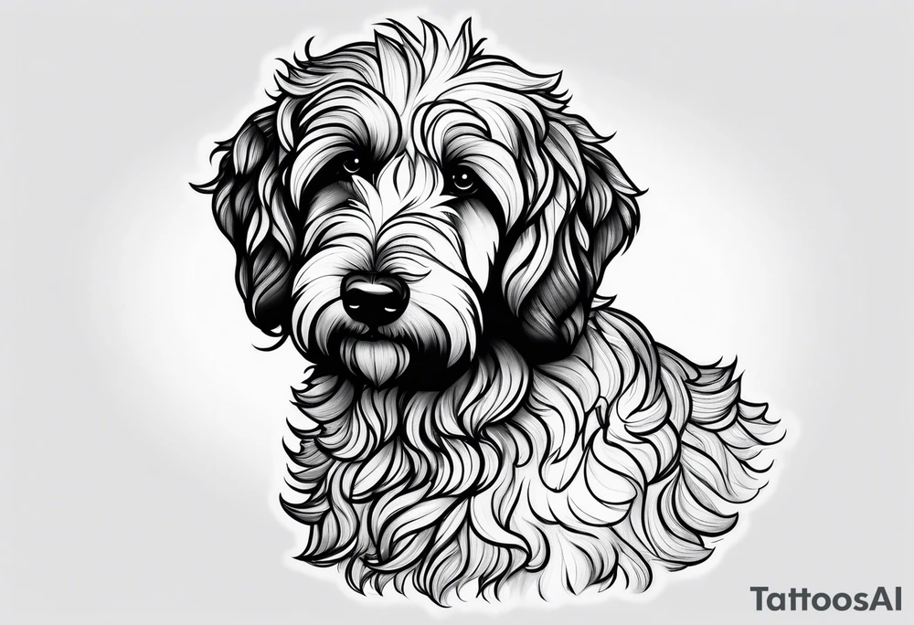 small golden doodle tattoo minimal detail tattoo idea