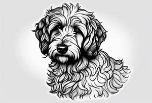 small golden doodle tattoo minimal detail tattoo idea
