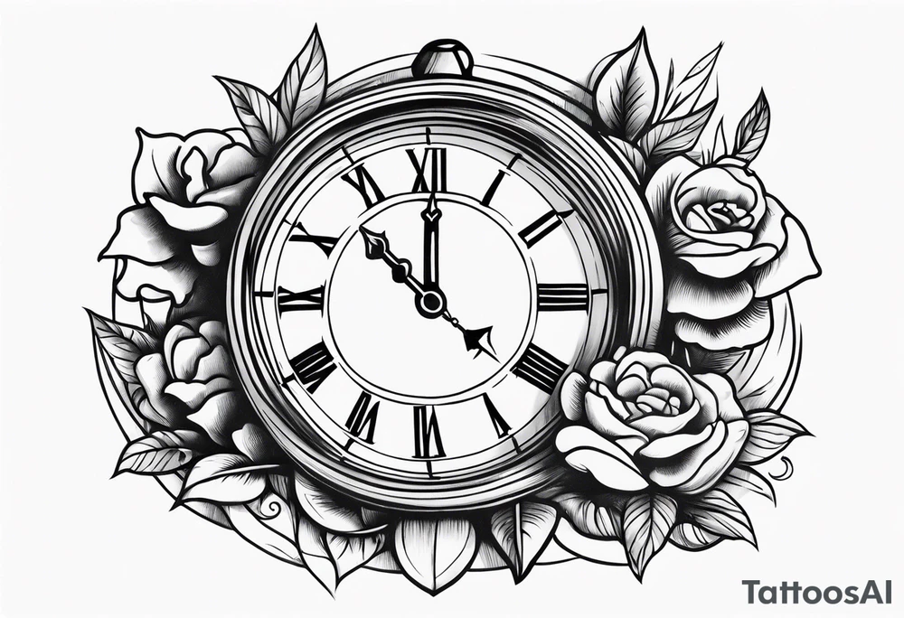 Wasted time themed sleeve tattoo idea