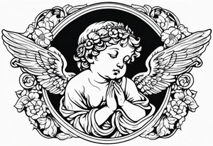 one putti praying tattoo idea