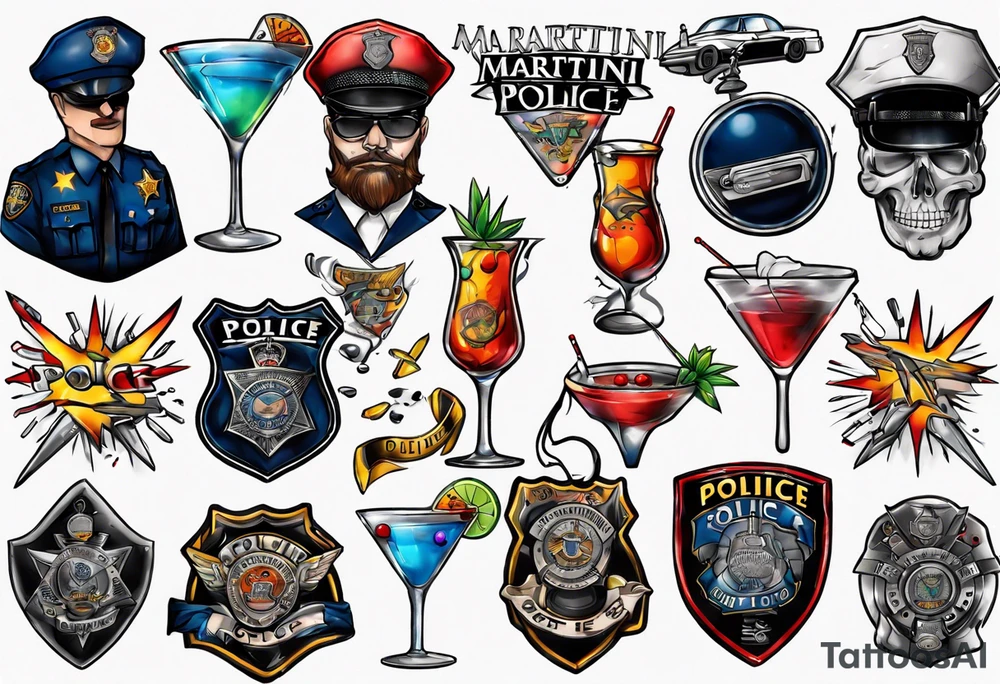 martini police tattoo idea