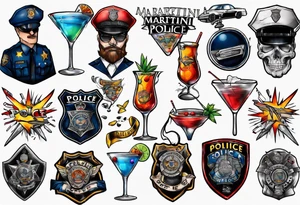 martini police tattoo idea