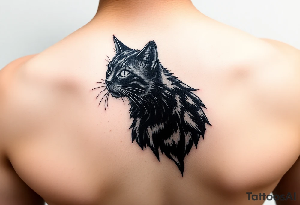 black cat tattoo idea