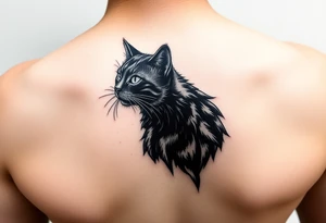 black cat tattoo idea