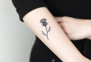 thistle minimalist tattoo idea