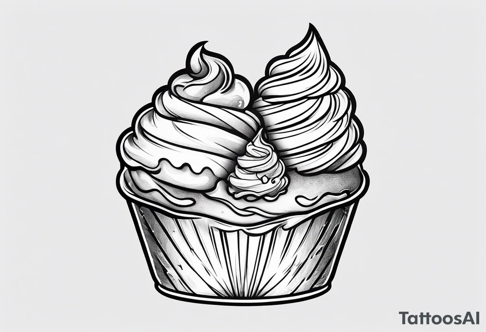 tiny one scoop ice cream cone tattoo idea