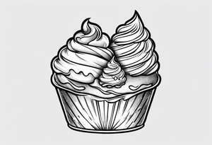 tiny one scoop ice cream cone tattoo idea