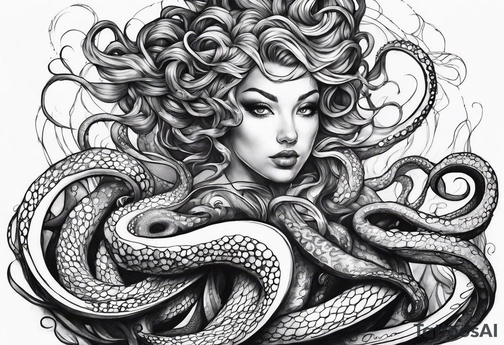 one outstretched tentacle tattoo idea