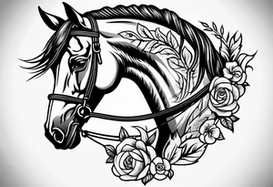 Western horse shoe tattoo idea