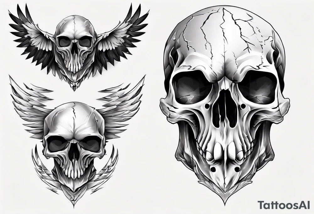 condor skull tattoo idea