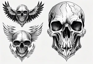 condor skull tattoo idea