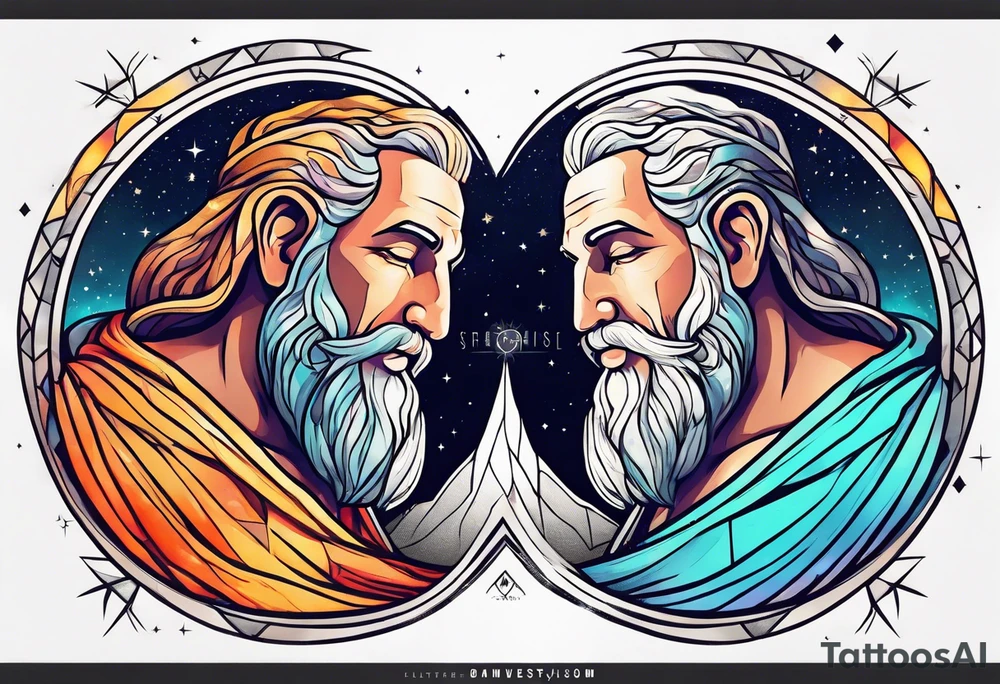 God showing Moses the universe tattoo idea