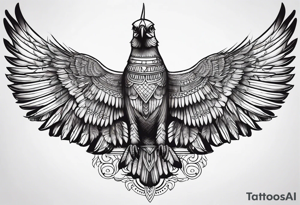 egyptian bird wings tattoo idea