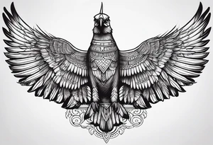 egyptian bird wings tattoo idea