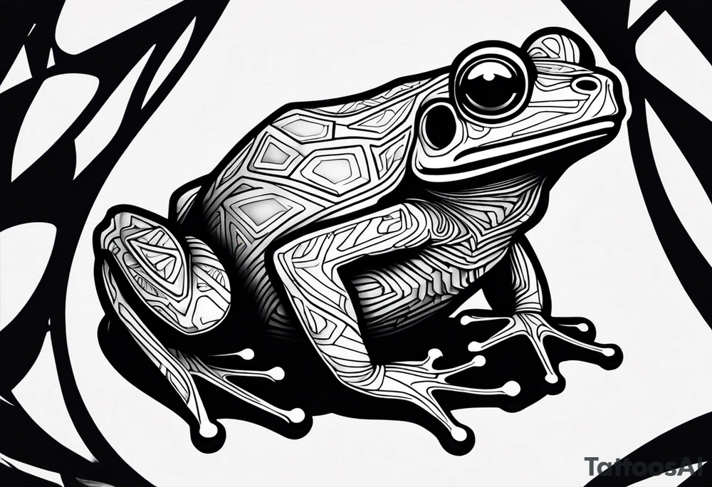 a psychedelic frog tattoo idea