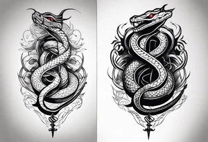 back tattoo, snake, sword, skinny, spine tattoo tattoo idea