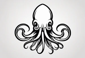 The horrifying squid hides itself in ink and turns the color of its body to black to blend into the dark tattoo idea