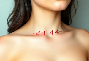 red tattoo that says 444 tattoo idea