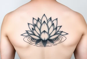 serene lotus flower emerging from sacred waters with ripples tattoo idea