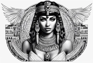 Cleopatra chest tattoo tribal tattoo idea