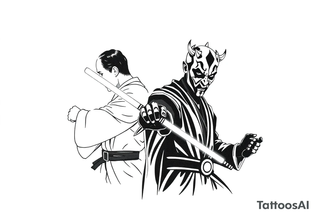 obi wan kenobi vs darth maul tattoo idea