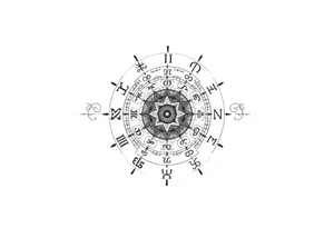 zodiac symbols and Norse runes within ornate clockwork mechanism tattoo idea