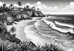 California Beach Mural tattoo idea
