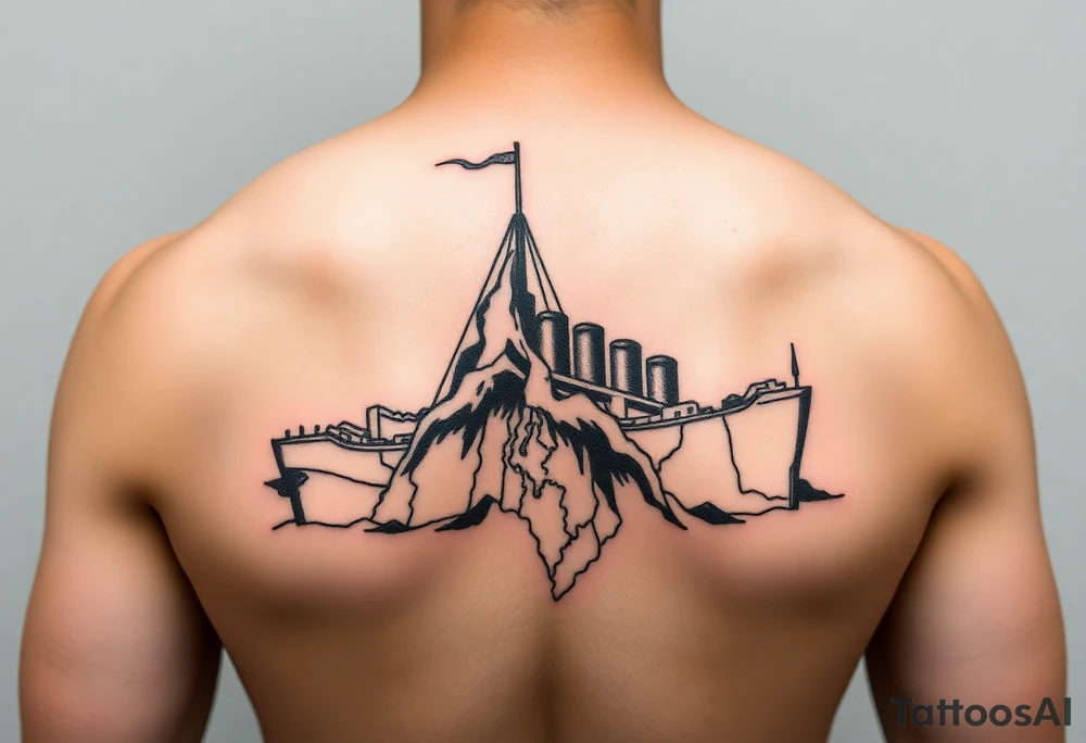 titanic image with map coordinates tattoo idea