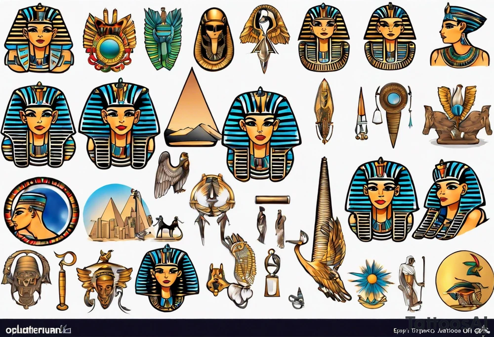 egypt full back tattoo idea