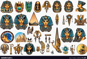 egypt full back tattoo idea