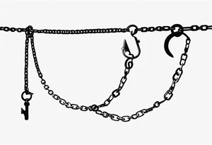 hooks and chains one ;iece thats long tattoo idea